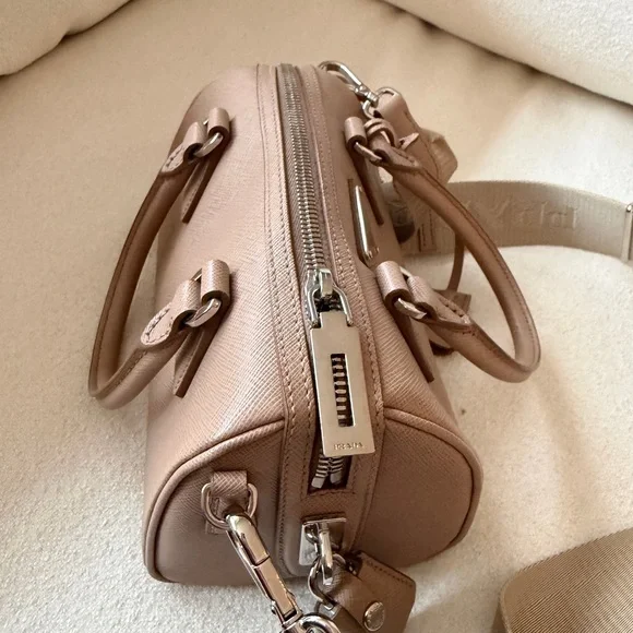 RARE Prada Saffiano leather top-handle bag cameo beige - Picture 5 of 13
